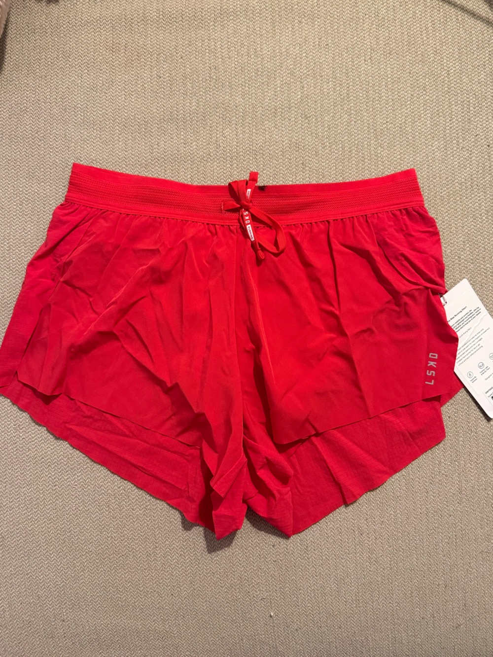 LSKD Accelerate 3” Mid Rise Running Short Scarlet - Picture 3 of 5